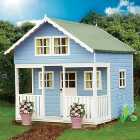 Shire Lodge & Bunk Large Wooden Playhouse with Veranda - 8 x 9ft