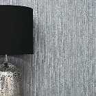 Bergamo Leather Texture Dark Grey and Silver Vinyl Wallpaper