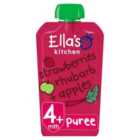 Ella's Kitchen Strawberries, Rhubarb & Apples Baby Food Pouch 4+ Months 120g