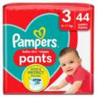 Pampers Baby-Dry Nappy Pants Size 3, 44 Nappies, 6kg - 11kg, Essential Pack 44 per pack