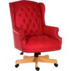 Teknik Chairman Leather Faced Swivel Chair - Red