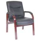 Teknik Kingston Visitor Chair with Mahogany-Coloured Arms and Legs