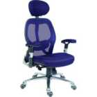 Teknik Cobham Luxury Mesh Back Executive Office Chair with Lumbar Support – Blue