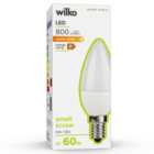 Wilko 1 pack Small Screw E14/SES LED 800lm Candle Light Bulb