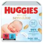 Huggies Pure Extra Care Baby Wipes 3 x 56 per pack