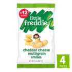 Little Freddie Cheddar Cheese Organic Multigrain Smiles, 12 mths+ Multipack 4 x 11g