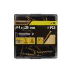 TurboDrive PZ Yellow-passivated Steel Screw (Dia)4mm (L)30mm, Pack of 20