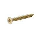 Diall PZ Pan head Yellow-passivated Steel Wood screw (Dia)5mm (L)40mm, Pack of 100