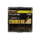 TurboDrive PZ Yellow-passivated Steel Screw (Dia)3mm (L)12mm, Pack of 20