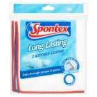 Spontex Long Lasting Kitchen Cloths, 2s