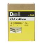 Diall Yellow-passivated Carbon steel Screw (Dia)3.5mm (L)20mm, Pack of 500