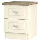Ready Assembled Wilcox 2-Drawer Bedside Table - Cream Ash