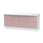 Ready Assembled Tedesca 4-Drawer Midi Chest of Drawers - Pink