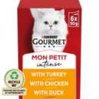 Gourmet Mon Petit Intense Cat Food Pouches Poultry 6 x 50g