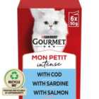Gourmet Mon Petit Intense Cat Food Pouches Fish 6 x 50g