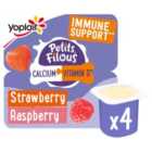 Petits Filous Kids Strawberry & Raspberry Yoghurt 4 x 85g