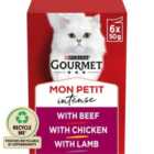 Gourmet Mon Petit Intense Cat Food Pouches Meat 6 x 50g