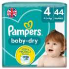 Pampers Baby-Dry Size 4, 44 Nappies, 9kg-14kg, Essential Pack 44 per pack