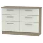 Ready Assembled Kirkhill 6-Drawer Midi Chest of Drawers - Taupe Cedar