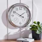 Barometer Silver Indoor Outdoor Wall Clock