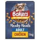 Bakers Meaty Meals Adult Dry Dog Food Chicken 1kg