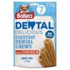Bakers Dental Delicious Large Dog Chews Chicken 270g