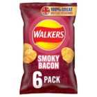 Walkers Smoky Bacon Multipack Crisps 6 x 25g