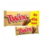 Twix Caramel & Milk Chocolate Fingers Twin Biscuit Snack Bars Multipack 4 x 40g
