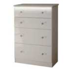 Ready Assembled Zodian Wide Chest of 4 Drawers - Grey