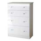 Ready Assembled Zodian Wide Chest of 4 Drawers - White