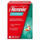 Rennie Spearmint Heartburn & Indigestion Chewable Tablets 24 per pack