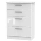 Ready Assembled Fourisse 4-Drawer Deep Chest of Drawers - White