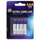 Morrisons Extra Long Life Alkaline Batteries AAA 4 per pack