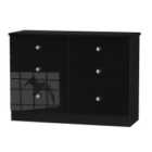 Ready Assembled Tedesca 6-Drawer Midi Chest of Drawers - Black