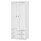 Ready Assembled Montego Tall 2-Door 2-Drawer Gents Wardrobe - White