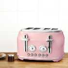 Retro Pink 4 Slice Toaster