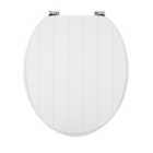 Tongue and Groove White Toilet Seat