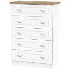 Ready Assembled Wilcox 5-Drawer Chest of Drawers - Porcelain Ash