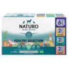 Naturo Grain Free Poultry Variety Pack Adult Dog Food Trays 6 x 400g