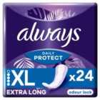 Always Dailies Extra Protect Panty Liners Long Plus 24 liners 24 per pack