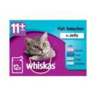 Whiskas Senior Wet Cat Food Pouches Fish In Jelly 12 x 100g