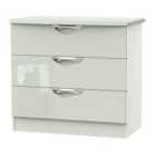 Ready Assembled Indices 3-Drawer Chest of Drawers - White/Grey