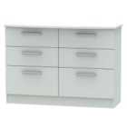 Ready Assembled Fourisse 6-Drawer Midi Chest of Drawers - Grey