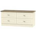 Ready Assembled Wilcox 4-Drawer Midi Chest of Drawers - Cream Ash