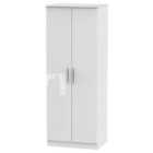 Ready Assembled Fourisse Tall 2-Door Wardrobe -White
