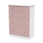 Ready Assembled Tedesca 4-Drawer Chest of Drawers - Pink