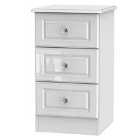 Ready Assembled Berryfield 3-Drawer Bedside Table - White