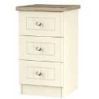 Ready Assembled Wilcox 3-Drawer Bedside Table - Cream Ash