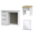 Ready Assembled Fourisse 3-Piece Dressing Table Set - White
