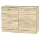 Ready Assembled Yelanto 6-Drawer Double Chest of Drawers - Oak
